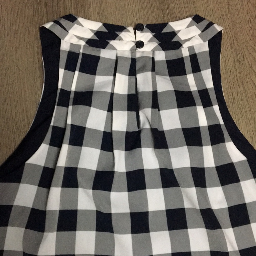 Banana Republic Womens Black and White Checkered Women Top (Size S) - Picture 13 of 14